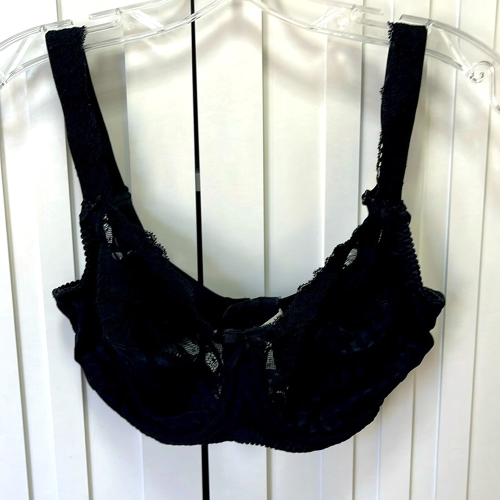 Prima Donna black lace trim bra with underwire